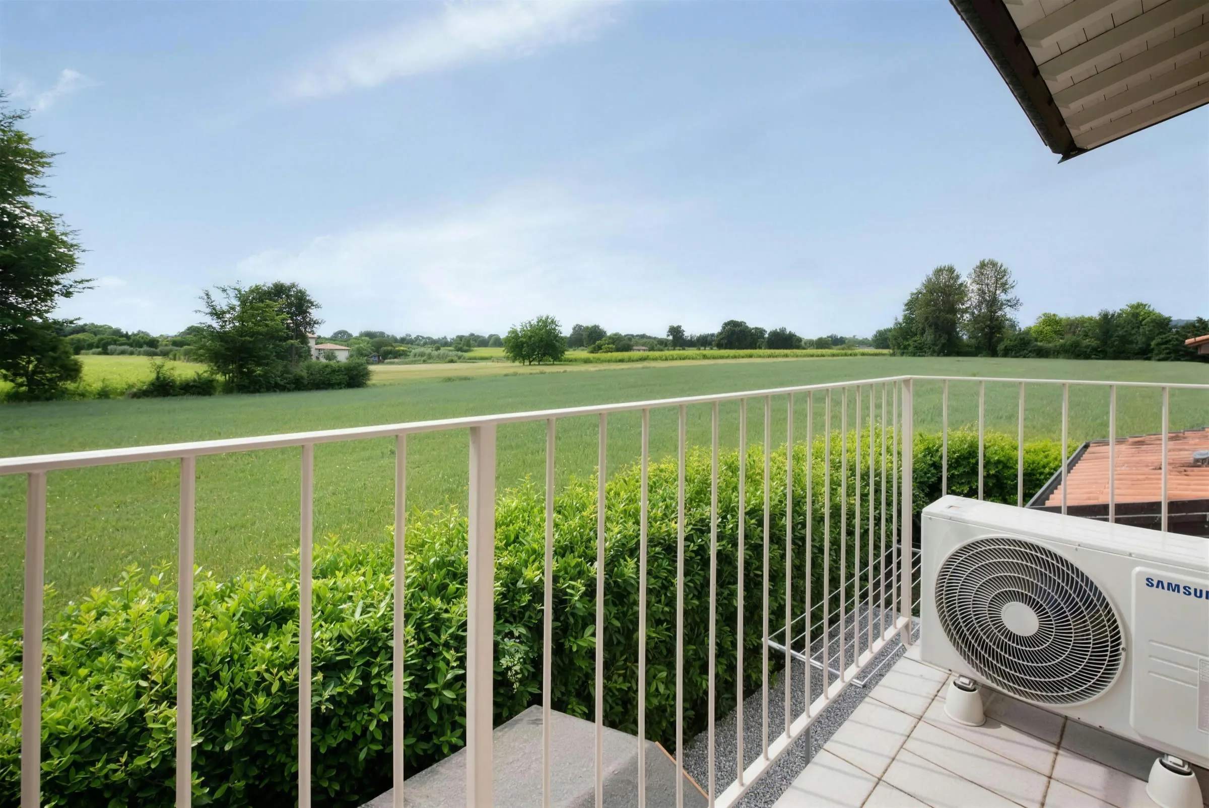 Back balcony overlooking the fields